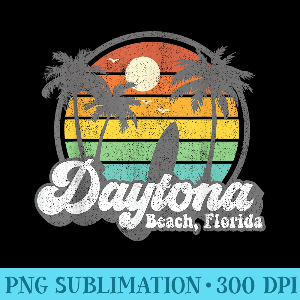 Vintage Daytona Beach Florida Surfing Retro 70s Surf - High Resolution PNG Download - Unleash Your Inner Rebellion