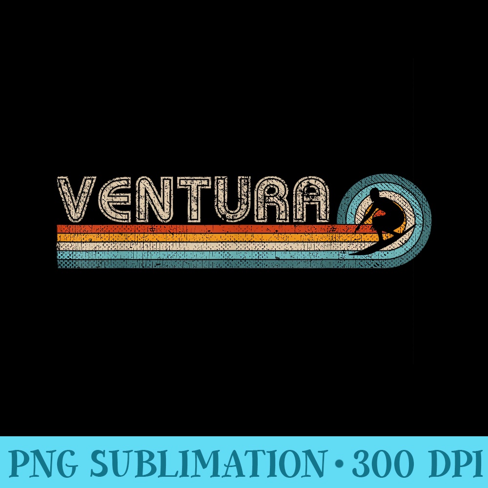 Retro Ventura California Surfing Outfit 1980s Ventura - Shirt Drawing PNG - Capture Imagination with Every Detail