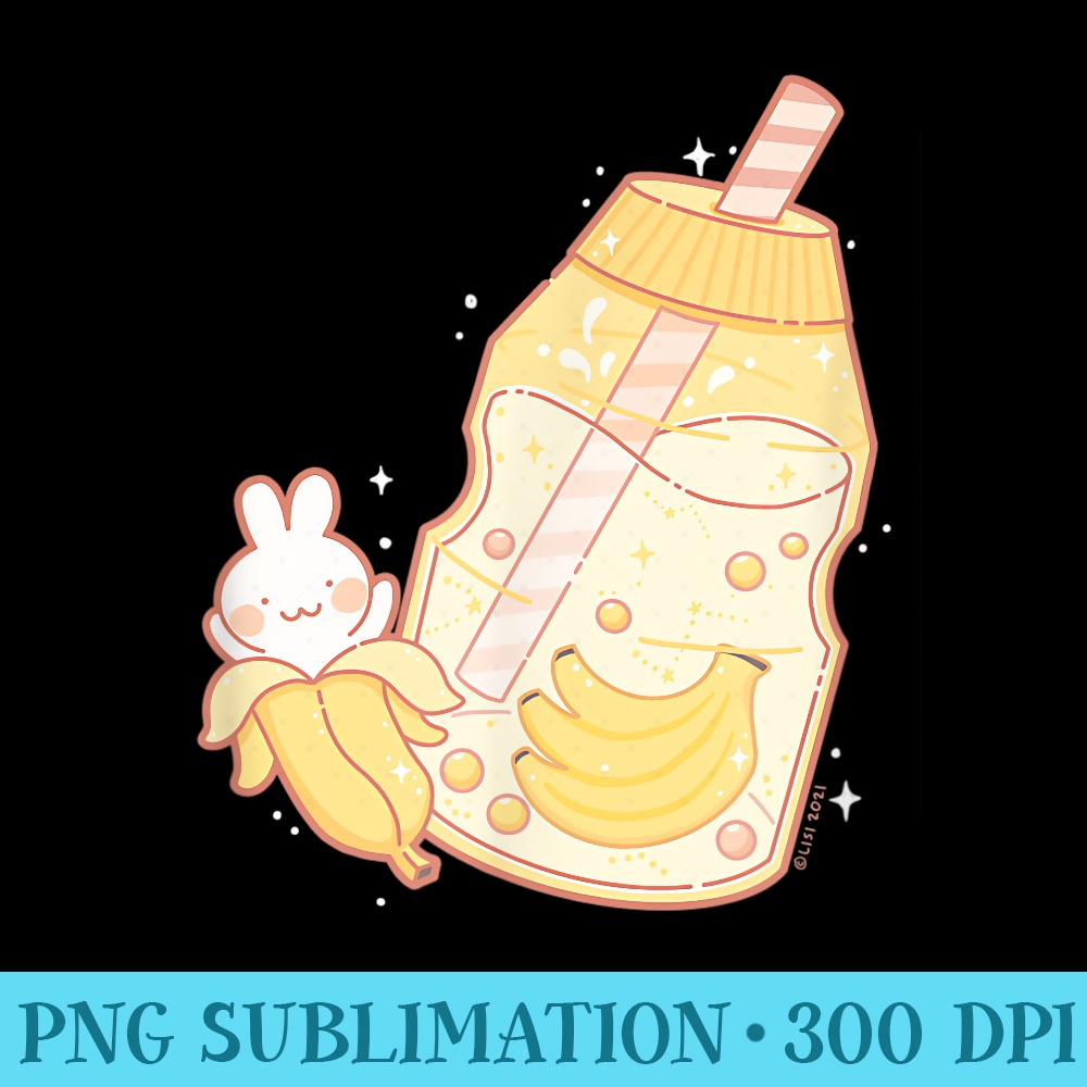 Banana Milk Drink Cute Bunny Kawaii Aesthetic - PNG Clipart Download - Add a Festive Touch to Every Day