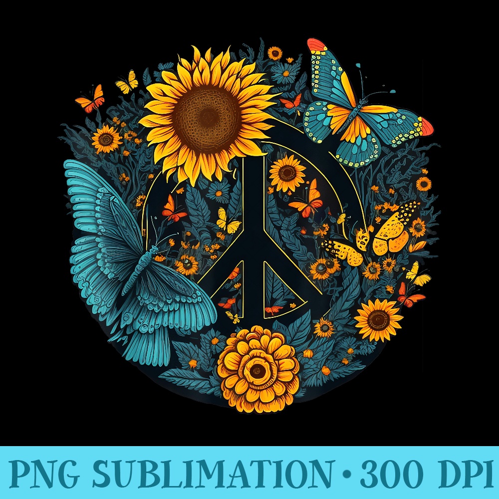 World Peace on Love Sunflower Peace - High Quality PNG Download - Versatile And Customizable Designs