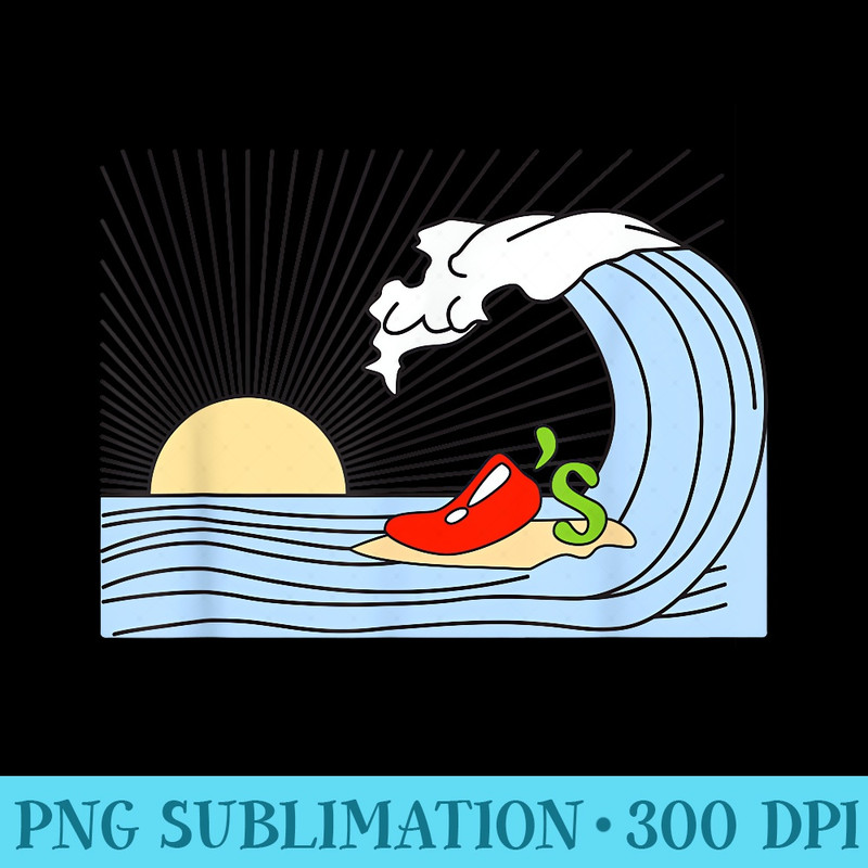 Surfing Wave Chilis Funny For - PNG Download Library - Perfect for Sublimation Mastery