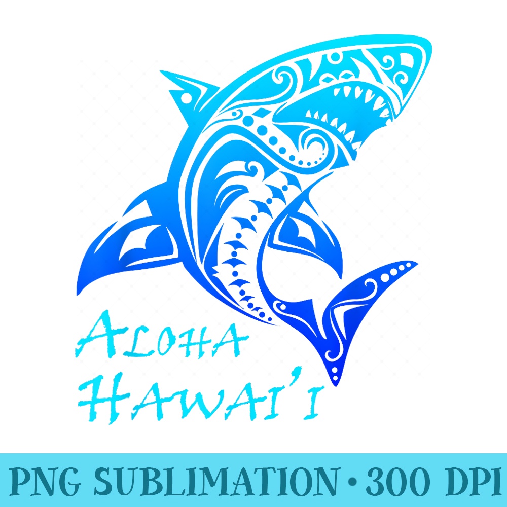 Aloha Hawaii Vintage Island Tribal Shark Classic - Sublimation PNG download - Unleash Your Inner Rebellion