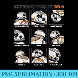 star wars expressions of bb8 - sublimation clipart png