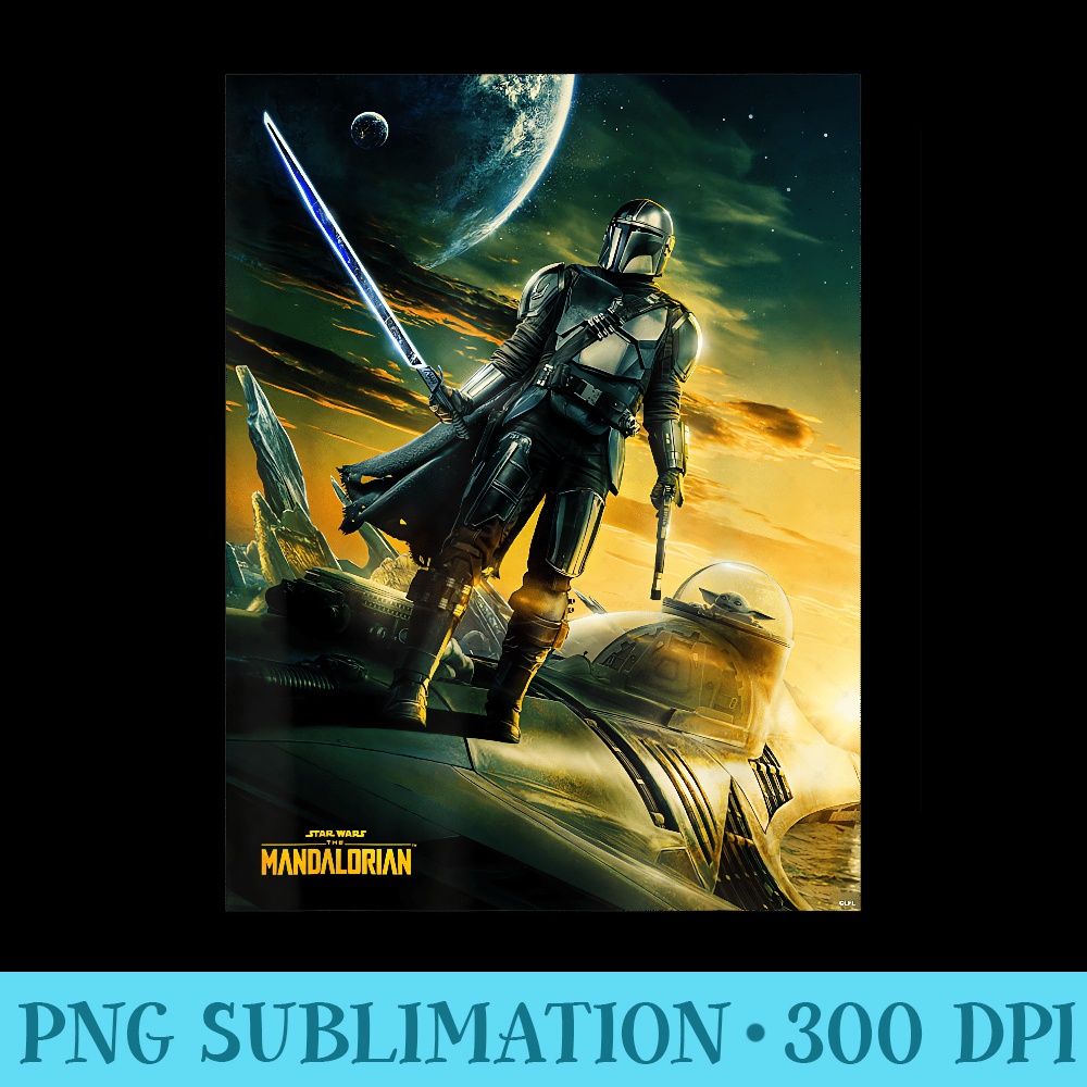 Star Wars The Mandalorian Season 3 Poster Design - Blank Shirt Template PNG - Bold & Eye-catching