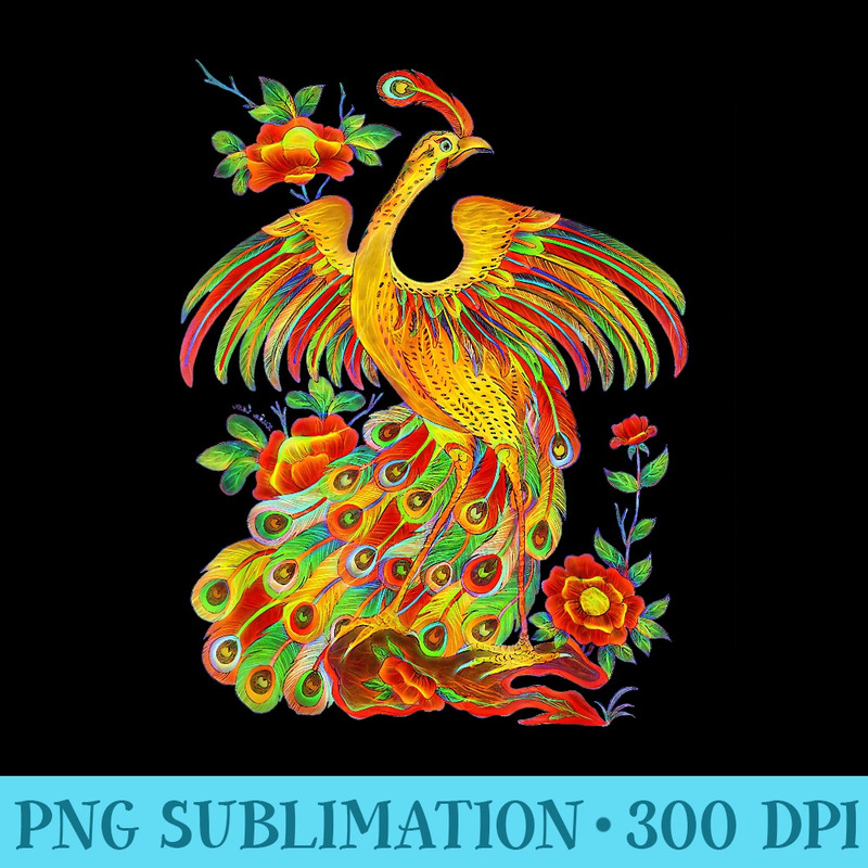 Colorful Fantasy Exotic Fractal Peacock - PNG Design Files - Capture Imagination with Every Detail