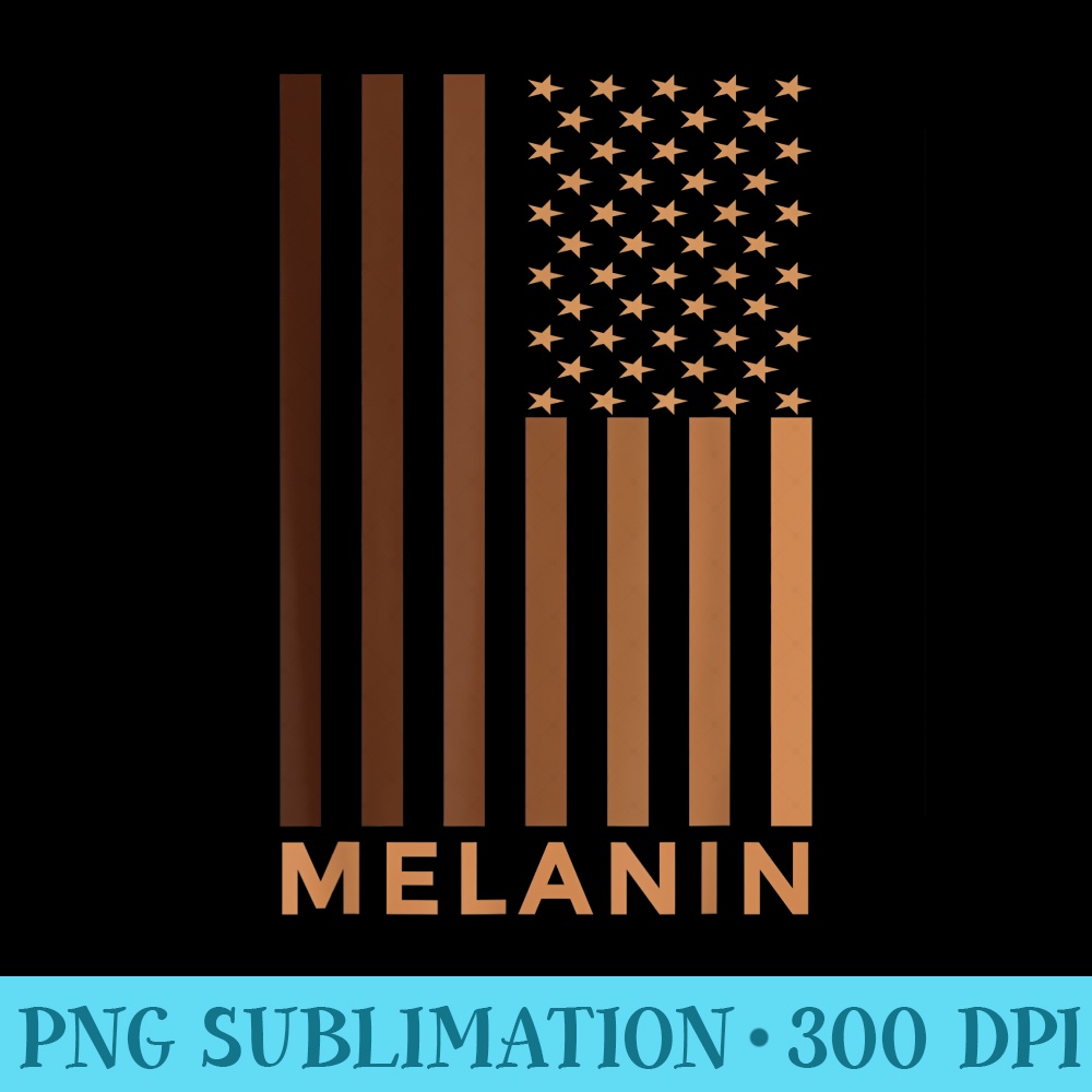 Black usa flag Melanin tee For Afro Queens and Kings Pride - Shirt Printing Template PNG - Boost Your Success with this Inspirational PNG Download