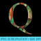 Cool Letter Q With Peacock Feathers - Shirt Artwork PNG - Boost Your Success with this Inspirational PNG Download