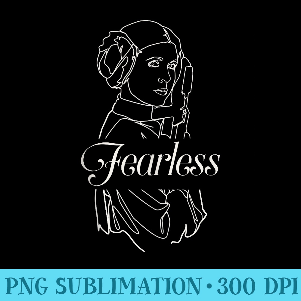 Star Wars Princess Leia Fearless Outline - PNG Download Vector - Instant Access To Downloadable Files