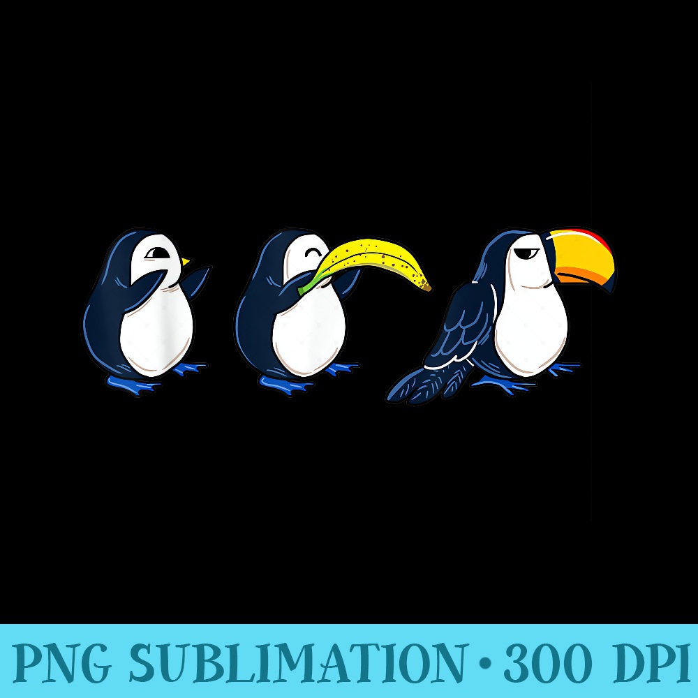 Bird Banana Toucan Funny Animal Puns Joke Humor Memes - PNG Download Illustration - Unique And Exclusive Designs