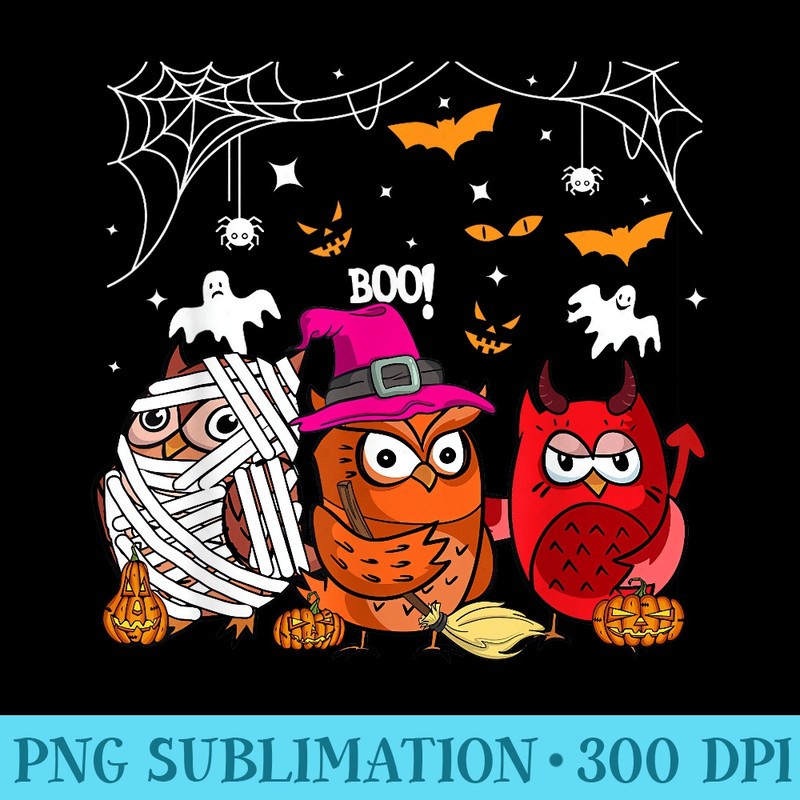 Funny Witch Owl Pumpkin Halloween Women Girl - High Quality PNG Download - Trendsetting And Modern Collections