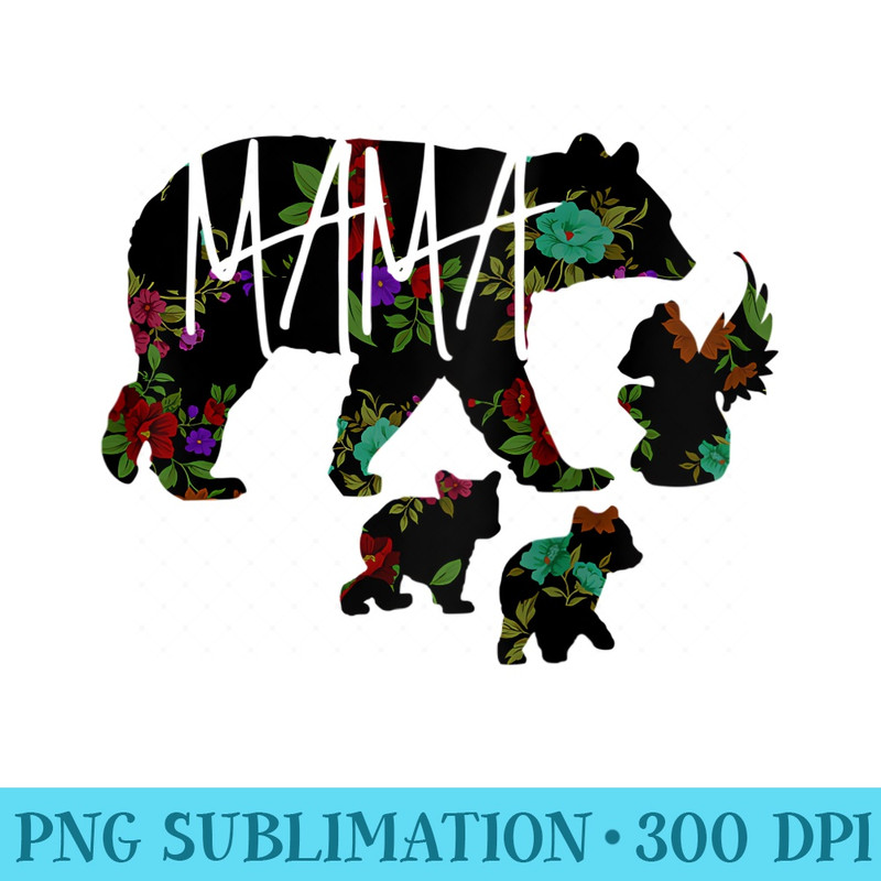 Womens Mothers day Mama Bear with baby and angel baby Raglan Baseball - PNG Download - Perfect for Sublimation Mastery