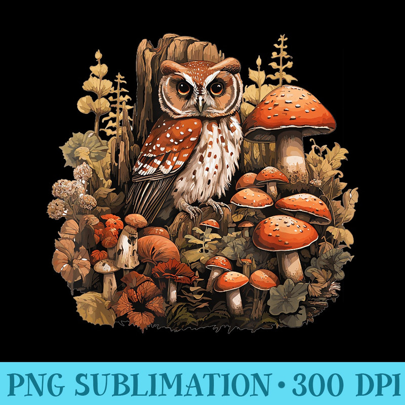 Cottagecore Owl Aesthetic Mushroom Outfit for Women - PNG Download Library - Defying the Norms