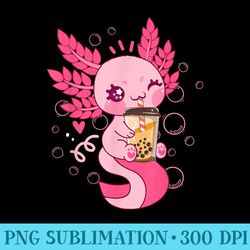 axolotl boba bubble tea kawaii japanese neko anime girl - transparent png download