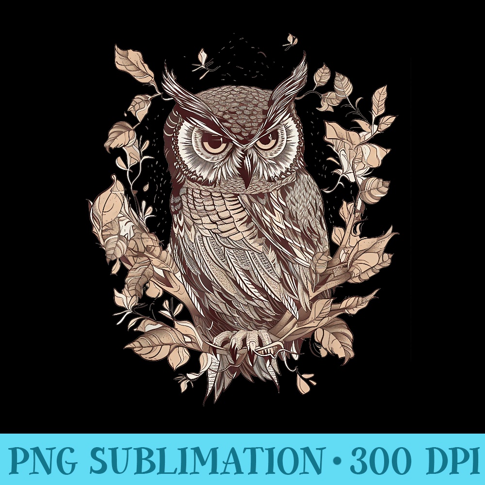 Moon Owl Birds Owl Graphic for Girls - Download PNG Files - Unleash Your Creativity