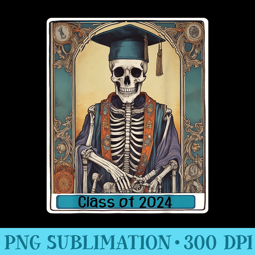 Class Of 2024 Graduate Skeleton Tarot Card Graduation - High Quality PNG Download - Fashionable and Fearless