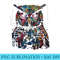 Owl Geometric Animal Lover Colourful Bird Art Animal Owl - PNG Download Transparent Background - Unlock Vibrant Sublimation Designs