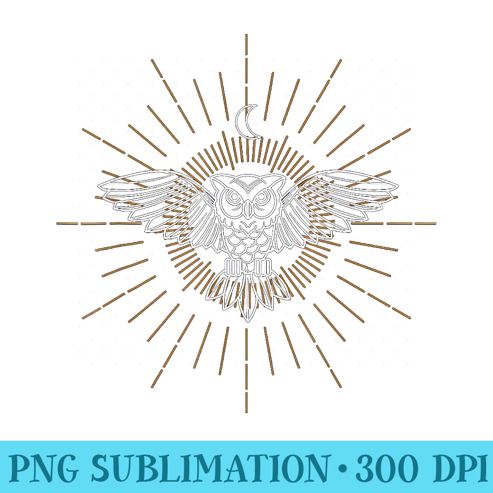 Vintage Astro Owl Luna Sun,moon and nature for astrologers - High Quality PNG Download - Unique And Exclusive Designs