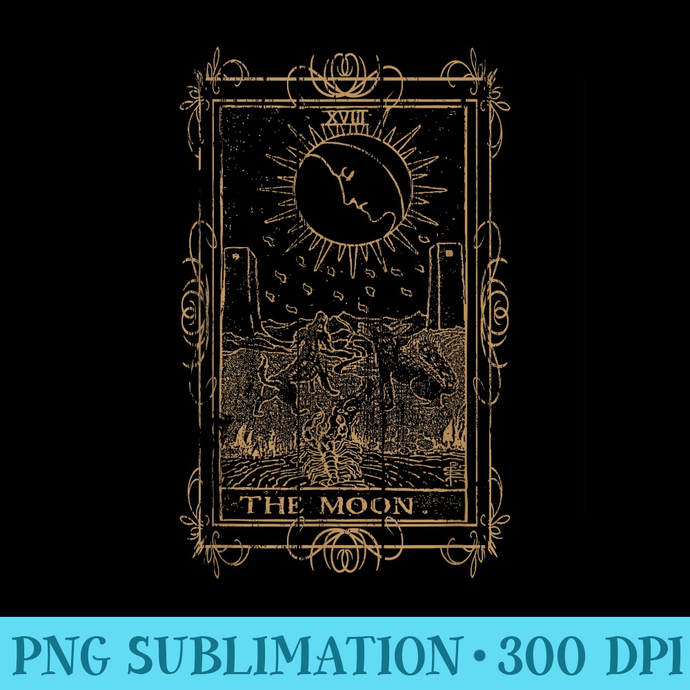 Goth Clothing Tarot Card The Moon Witchy Occult Clothes - Unique Sublimation patterns - Unique And Exclusive Designs