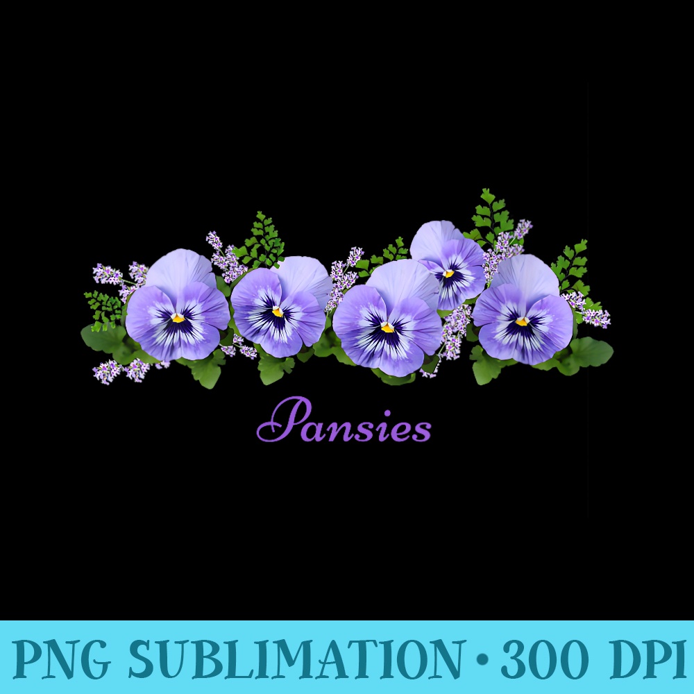 Purple Pansies Botanical Pansy Flower - High Resolution PNG Download - Perfect for Sublimation Mastery