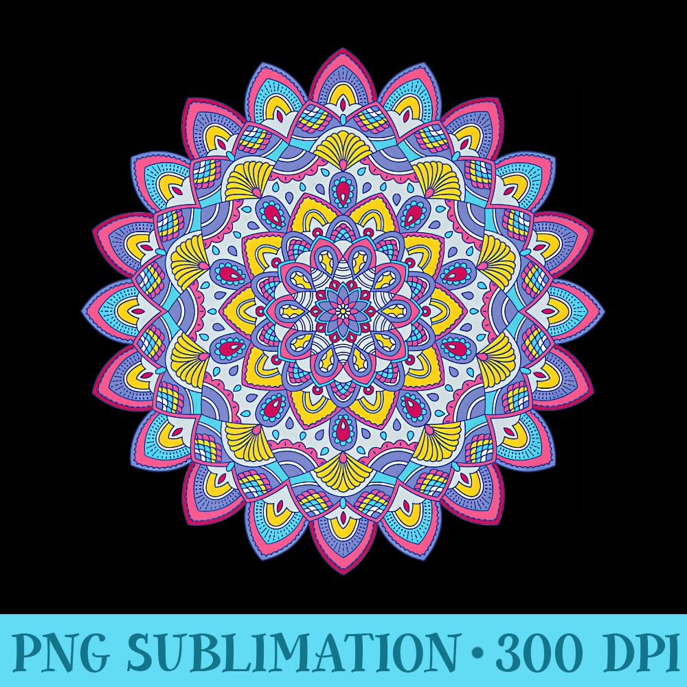 Mandala Pattern Peacock Feathers Pink Purple Blue Teal Aqua Premium - Download Shirt PNG - Fashionable and Fearless