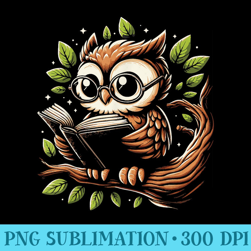 Owl Reading Book Bookworm Reader Librarian Teacher - PNG Download Website - Fashionable and Fearless