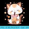 Kawaii Cat Neko Drinking Bubble Tea Boba Lover - Download Shirt PNG - Instant Access To Downloadable Files