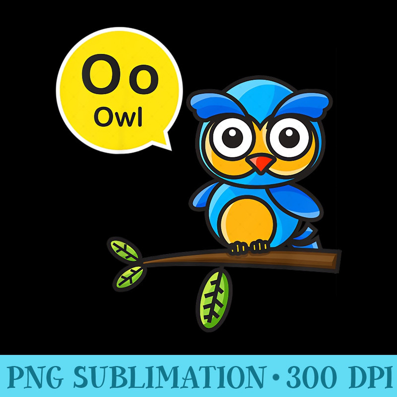 O is for Owl Letters of the Alphabet - Mug Sublimation PNG - Capture Imagination with Every Detail