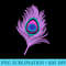 Peacock Feather in Lilac, Orchid and Turquoise Premium - PNG Download Illustration - High Resolution And Print-Ready Designs