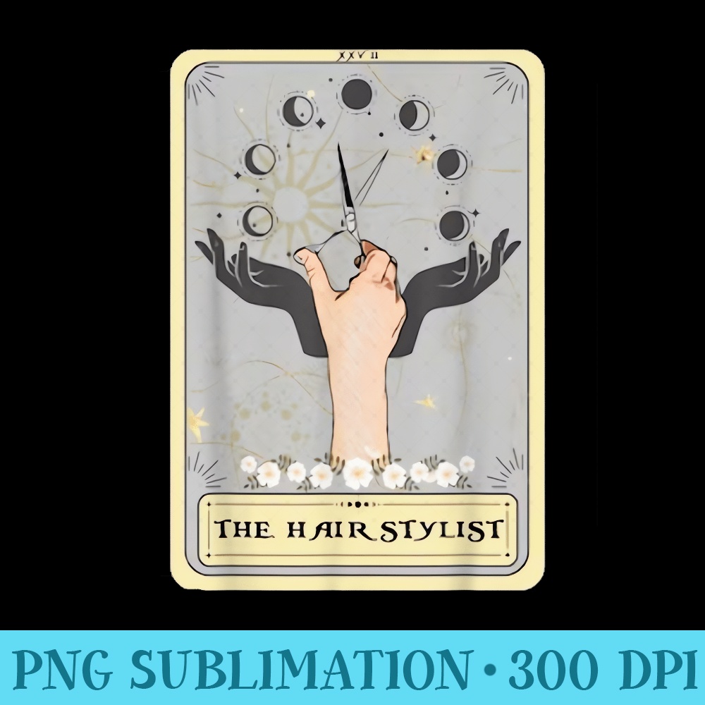 Hairstylist Tarot Card - PNG Download Vector - Transform Your Sublimation Creations