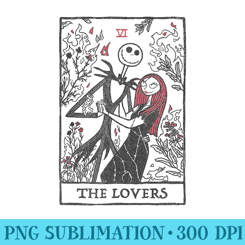 Disney The Nightmare Before Christmas Jack And Sally Tarot - Shirt Design PNG - Perfect for Sublimation Art