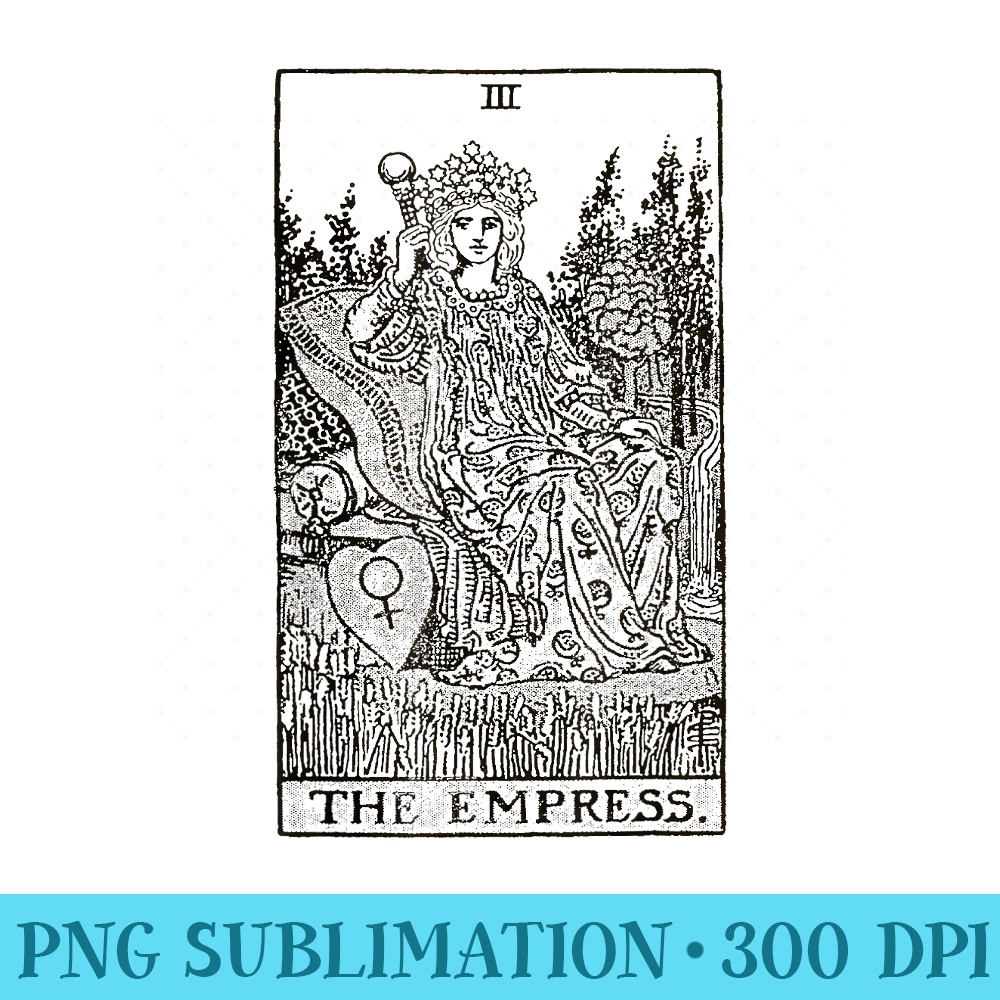 The Empress Tarot Card Vintage - PNG Download Illustration - Spice Up Your Sublimation Projects