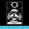 Solar Eclipse 2024 Totality Tarot Card Cockapoo Doodle Dog - PNG Download Clipart - Create with Confidence