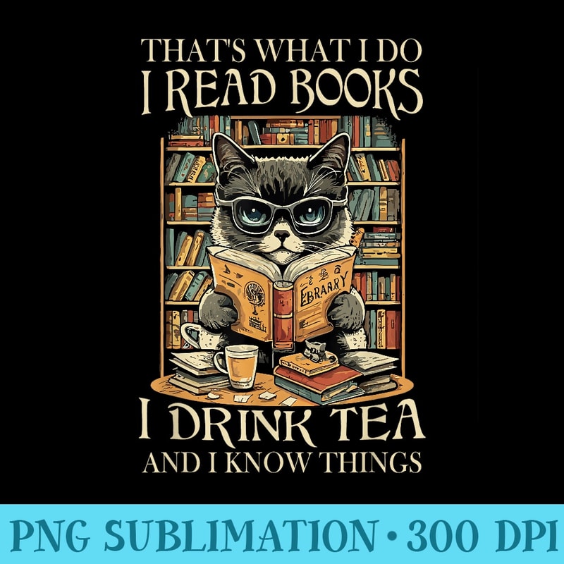 Thats what i do i read books i drink tea and i know things - Transparent PNG download - High Resolution And Print-Ready Designs