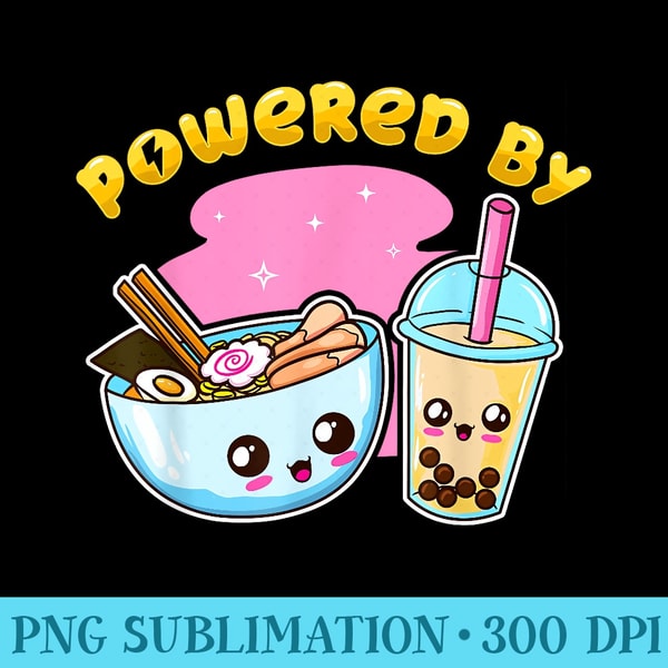 Ramen Bubble Tea Boba Japanese Noodles Anime KPOP Merch - Unique Sublimation PNG Download - Premium Quality PNG Artwork