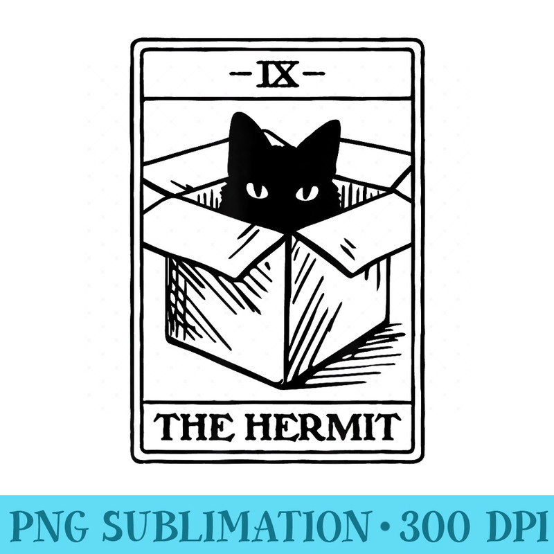 The Hermit Cat Tarot Card - Shirt Template Transparent - Eco Friendly And Sustainable Digital Products