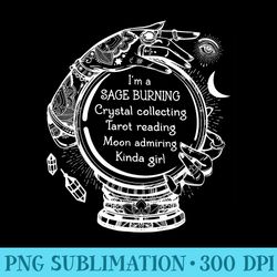 sage burning crystal collecting tarot reading tarot reader - png sublimation