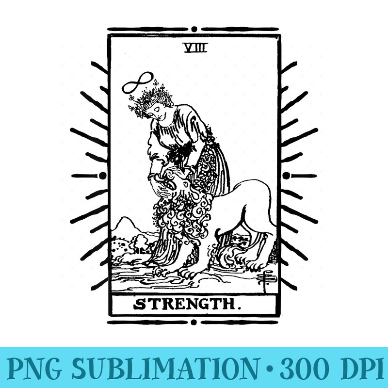 VINTAGE TAROT CARD T SHIRT, STRENGTH CARD, OCCULT, TAROT - Shirt Vector Illustration - Bold & Eye-catching