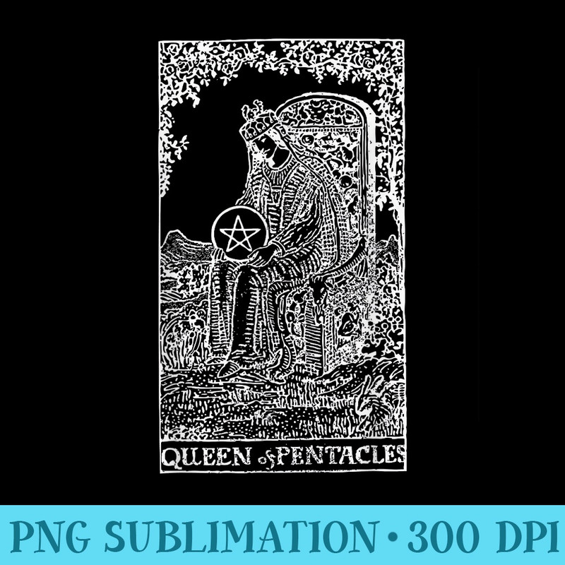 Tarot Cards Queen of Pentacles Occult Design - PNG Download Library - Instantly Transform Your Sublimation Projects