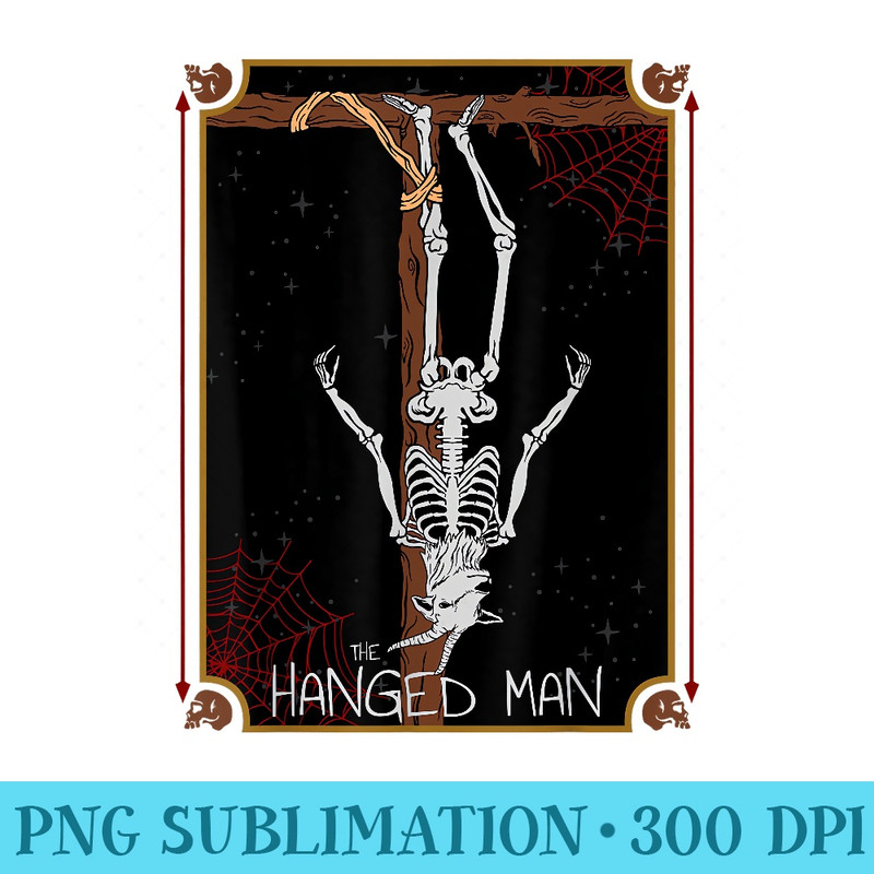 The Hanged Man Tarot Card Goth Goat Skeleton - High Resolution PNG Download - Boost Your Success with this Inspirational PNG Download