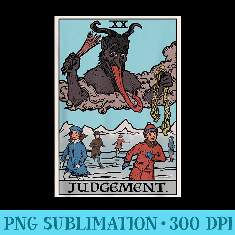 Krampus Judgement Tarot Card Funny Christmas Gothic Horror - PNG Download Transparent Background - Trendsetting And Modern Collections