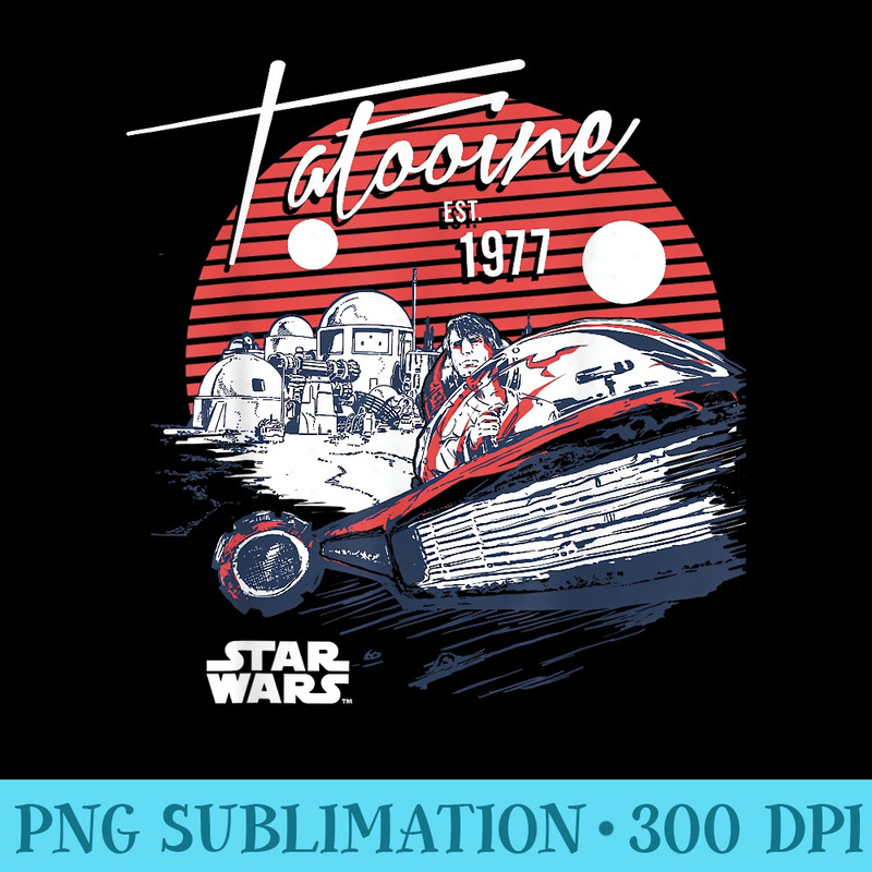 Star Wars Tatooine Est 1977 Graphic T - PNG File Download - Lifetime Access To Purchased Files
