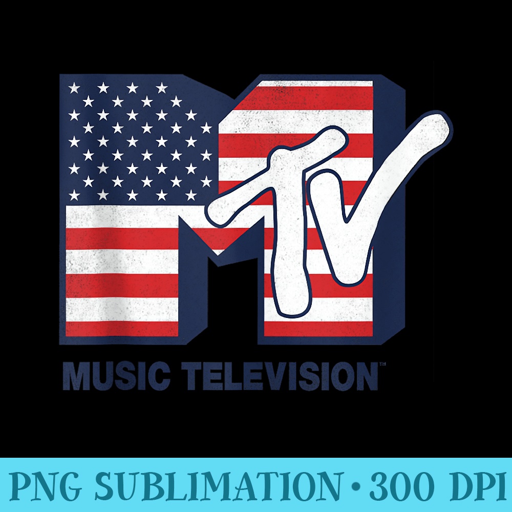 MTV American Flag Logo - Sublimation PNG download - Perfect for Personalization