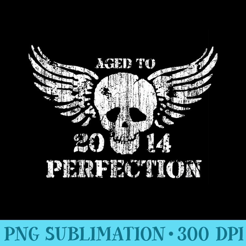 Vintage Made In 2014 T 4th Birthday - Transparent PNG Download - Perfect for Sublimation Mastery