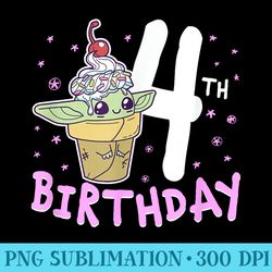 star wars the mandalorian grogu 4th birthday ice cream cone - sublimation artwork png download