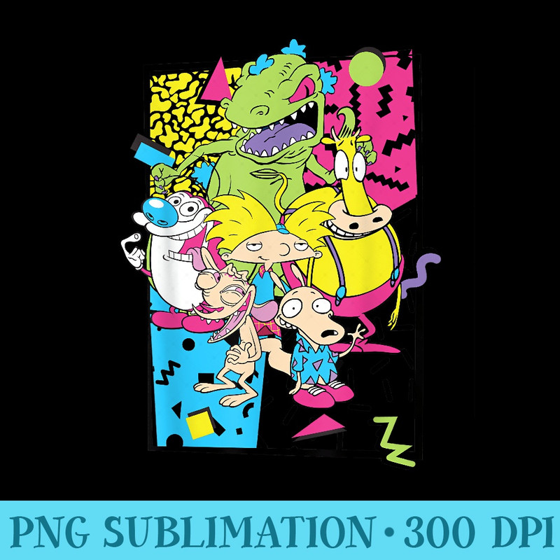 Nickelodeon Retro 90s Nick Party T - PNG Download Template - Perfect for Sublimation Mastery