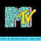 Classic Green And Pink MTV Logo - Shirt Drawing PNG - Unleash Your Inner Rebellion