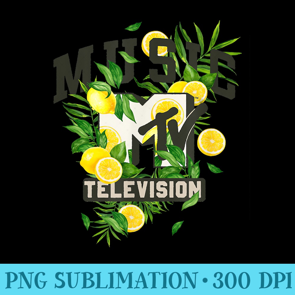 MTV Music Television Blooming Lemon Tree Classic Logo - Shirt Artwork PNG - Boost Your Success with this Inspirational PNG Download