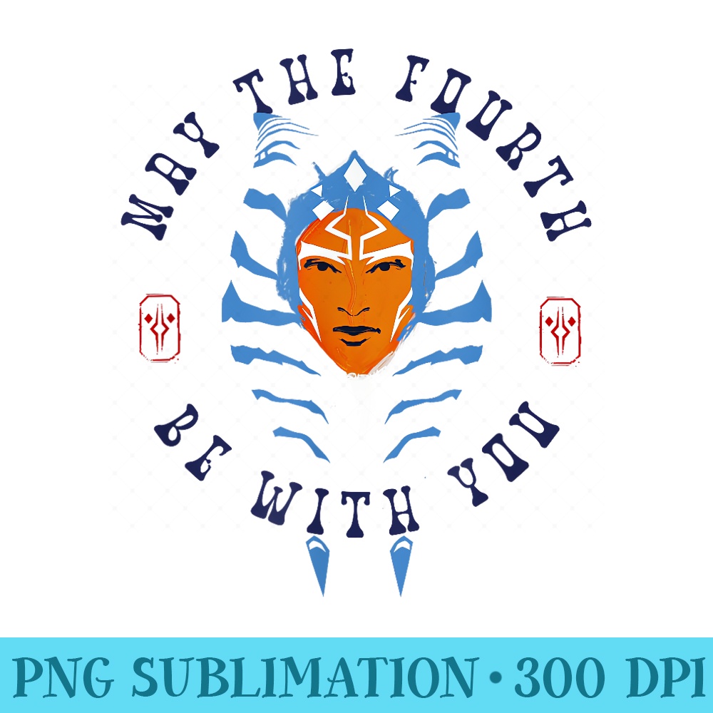 Star Wars Ahsoka May The Fourth Be With You Circle Logo - Digital PNG Artwork - Eco Friendly And Sustainable Digital Products