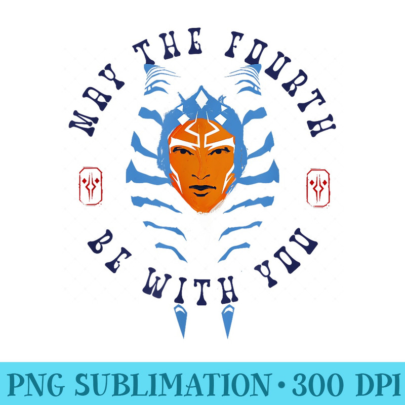 Star Wars Ahsoka May The Fourth Be With You Circle Logo - Digital PNG Artwork - Eco Friendly And Sustainable Digital Products