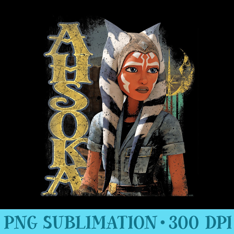 Star Wars Ahsoka Tano The Clone Wars Gone with a Trace - PNG Sublimation - Unleash Your Inner Rebellion